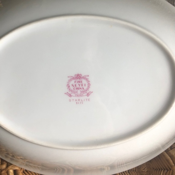 Vintage Floral Starlight Serving Bowl By Fine Syei China 3171 Made in Japan - Picture 13 of 14